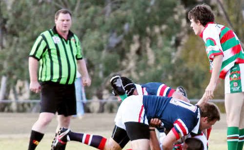 Warwick and Pittsworth action on Saturday at Father Ranger Oval. Warwick and Pittsworth action on Saturday at Father Ranger Oval.